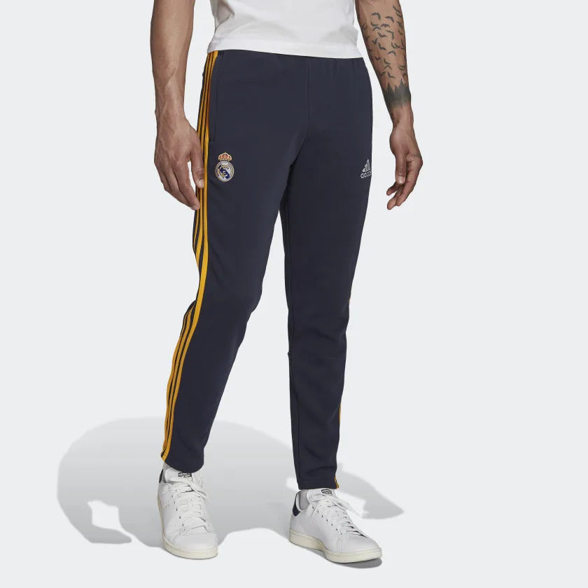 Pantalon de survêtement Real Madrid 3 Stripes - Bleu/Jaune