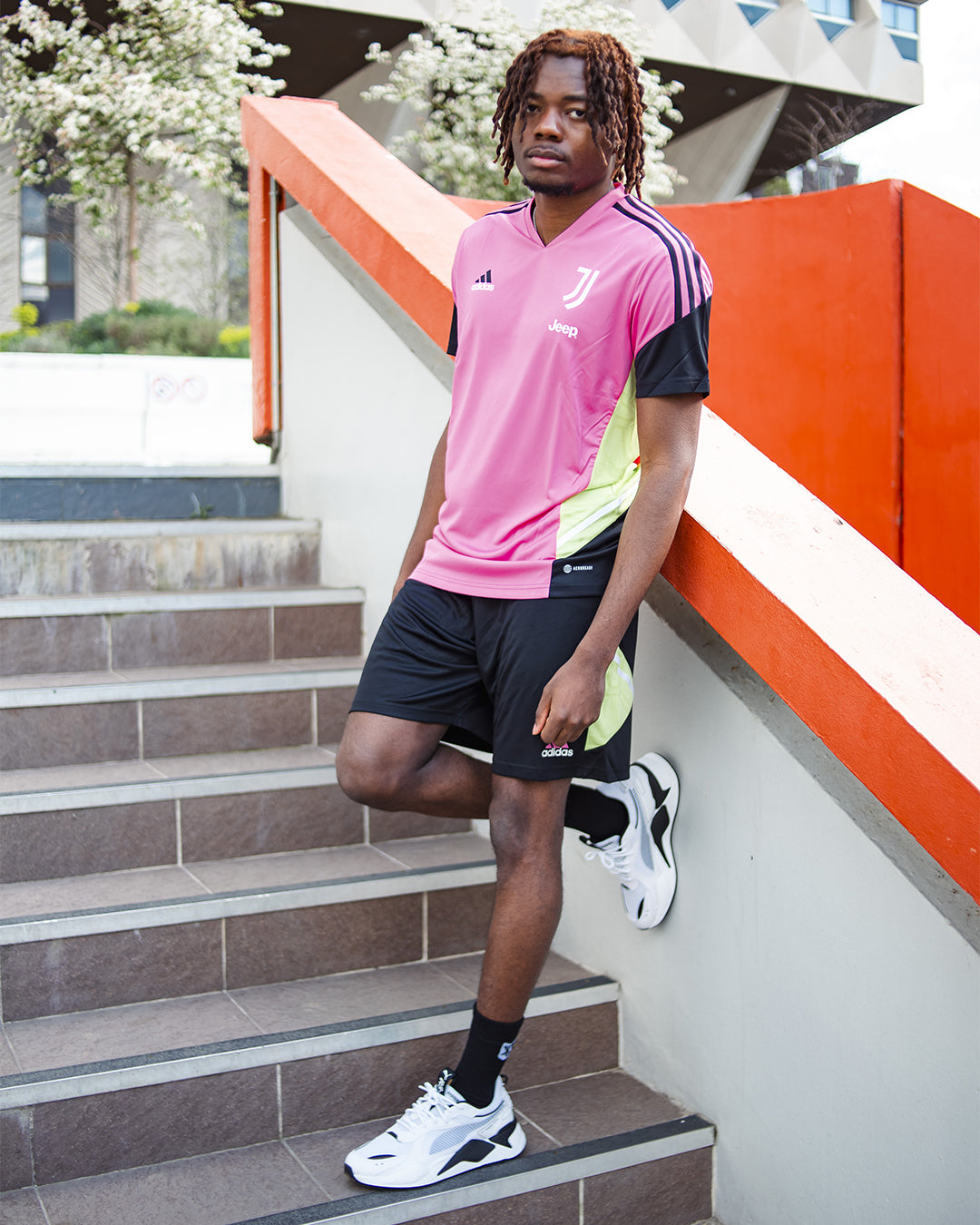 Short d'entrainement Juventus - Noir/Rose