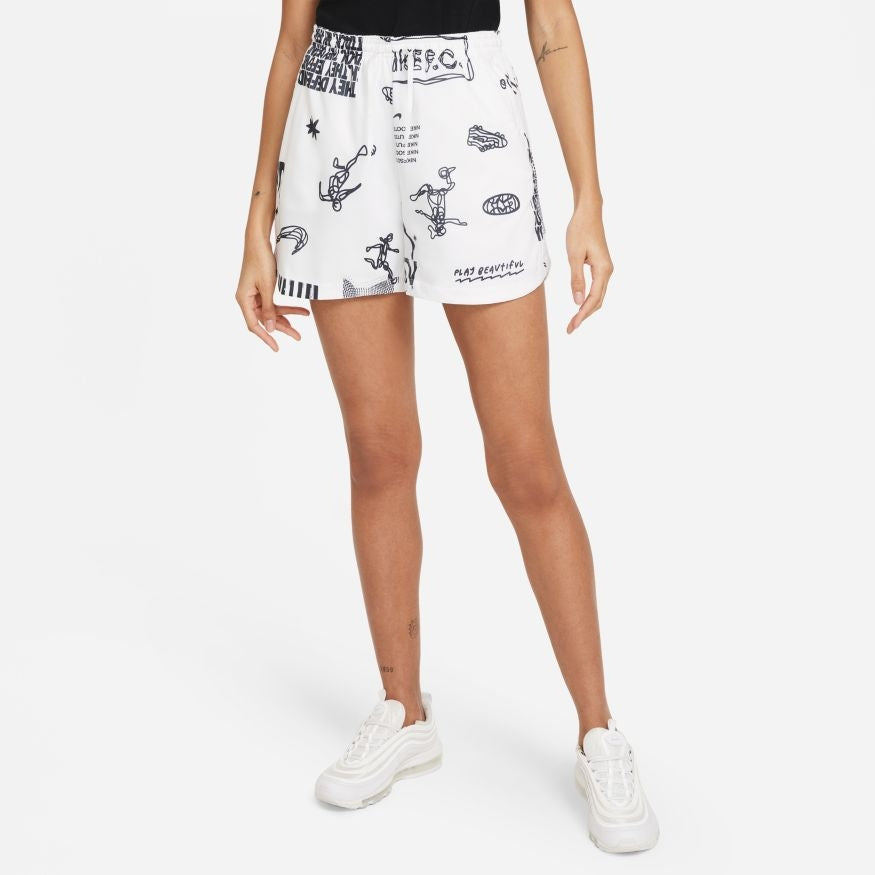 Short Femme Nike Joga Bonito - Blanc/Noir