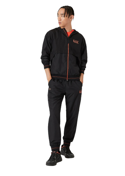 Survêtement capuche Emporio Armani EA7 Ventus 7 - Noir/Orange