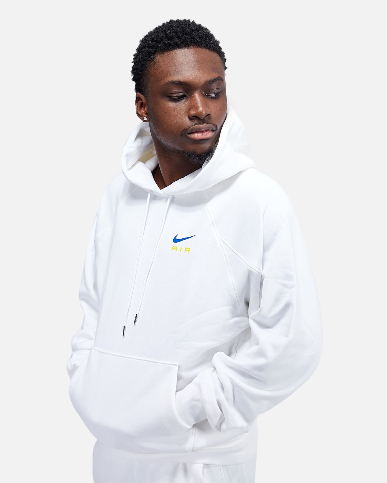 Sweat à capuche Nike Air - Blanc/Bleu/Jaune