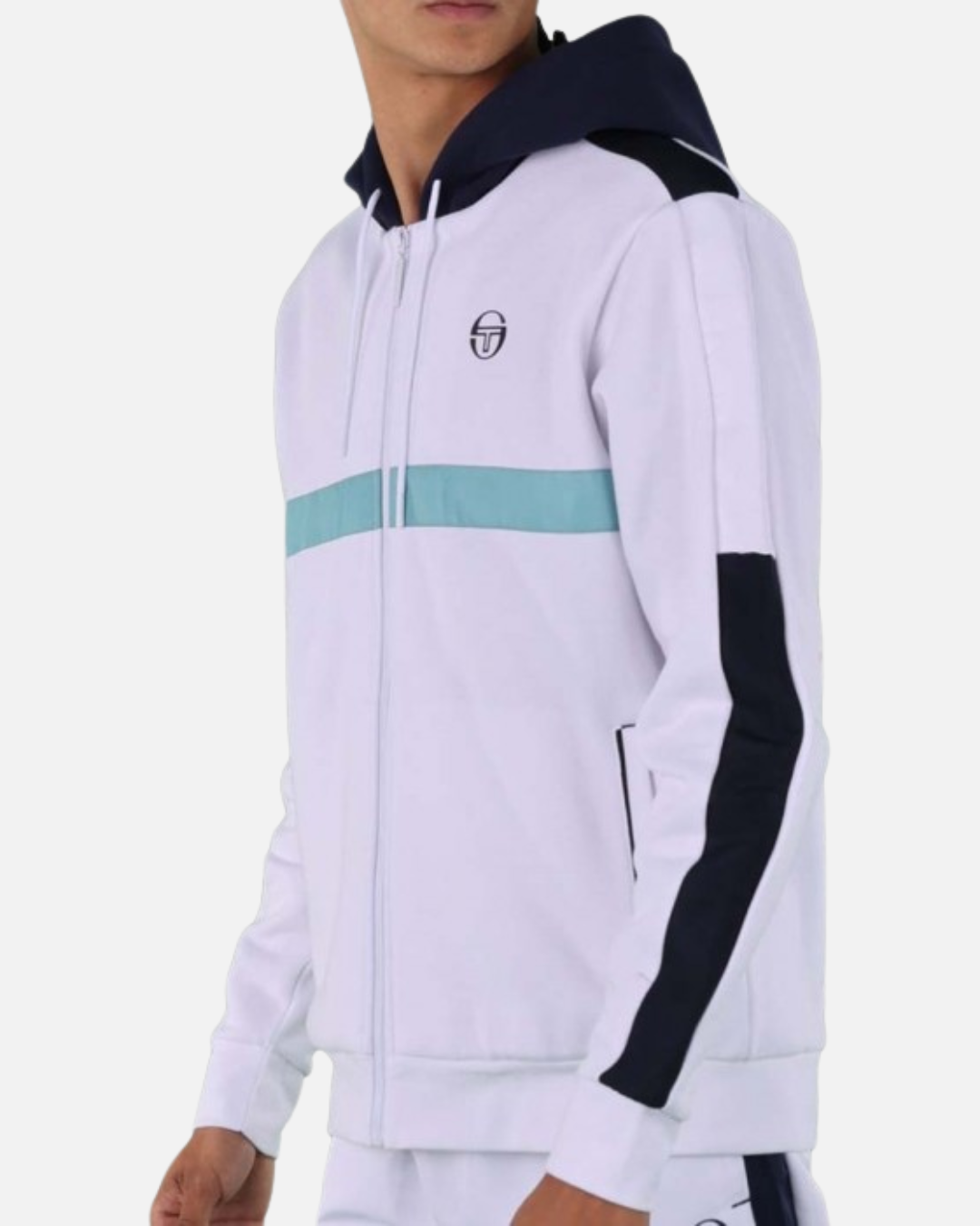 Veste à capuche Sergio Tacchini Ginnico - Blanc/Bleu