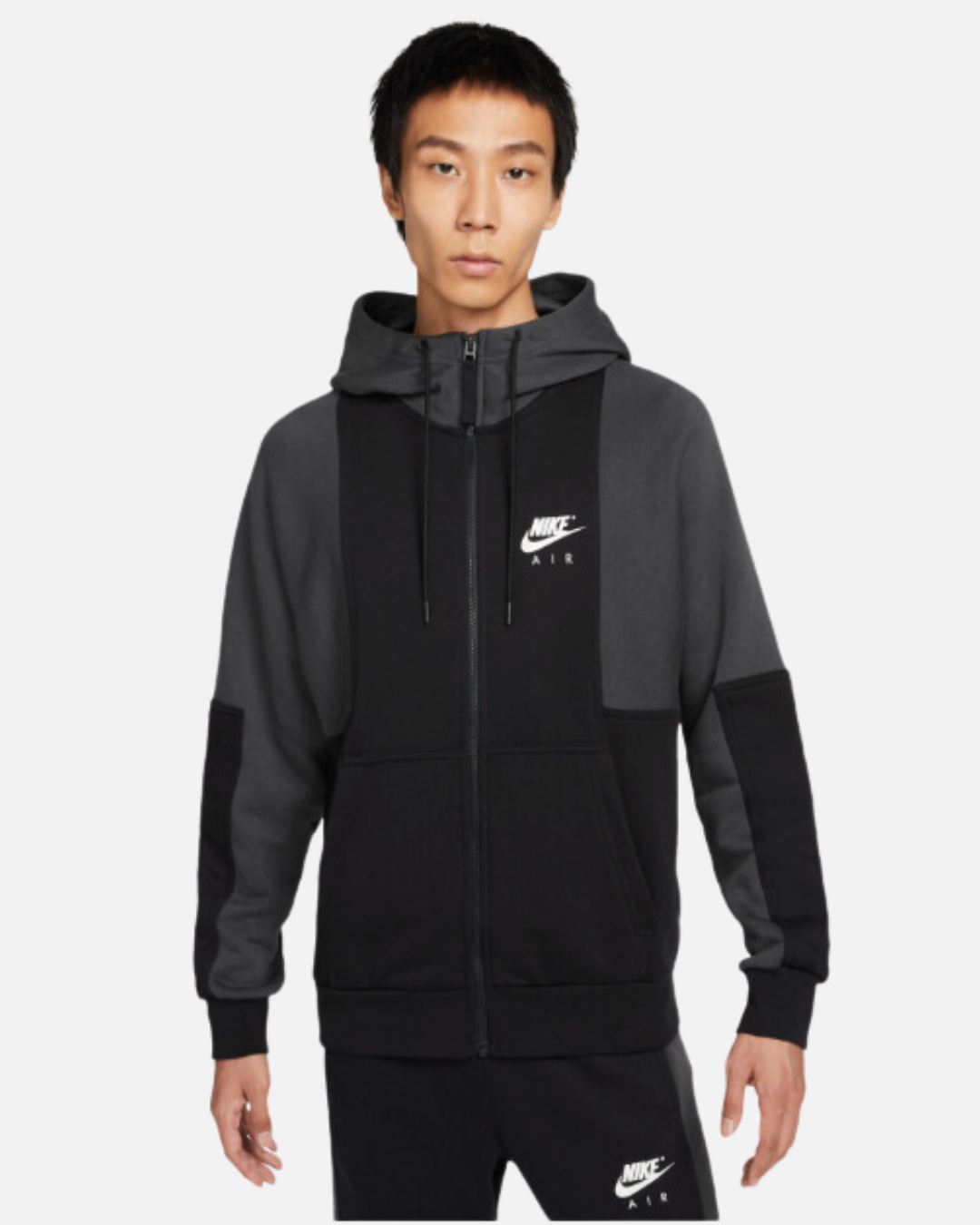 Veste capuche Nike Air fleece - Noir/Blanc